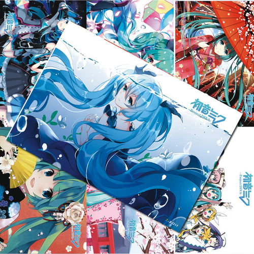 動漫海報 初音未來怦然心動二次元周邊墻貼海賊王明信片臥室墻紙